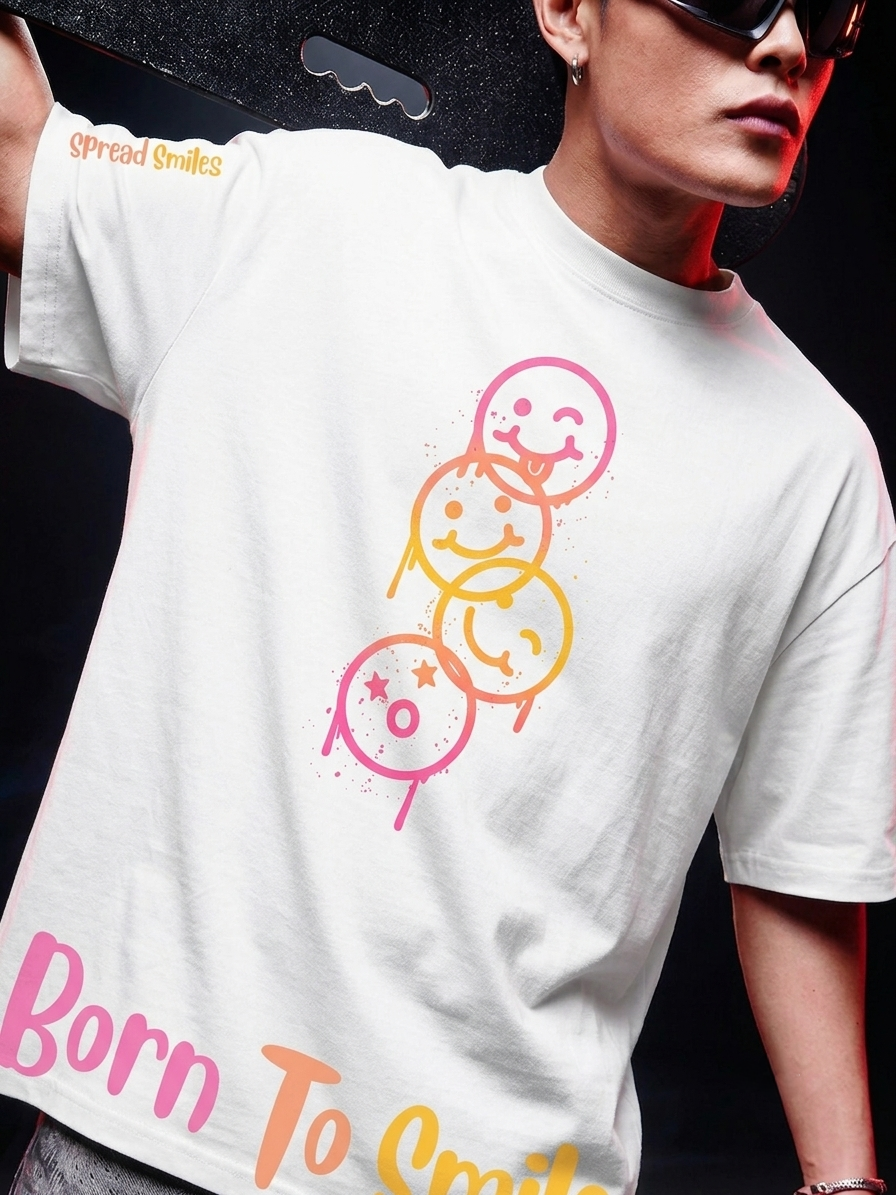 Born To Smile Premium Oversized Tshirt
