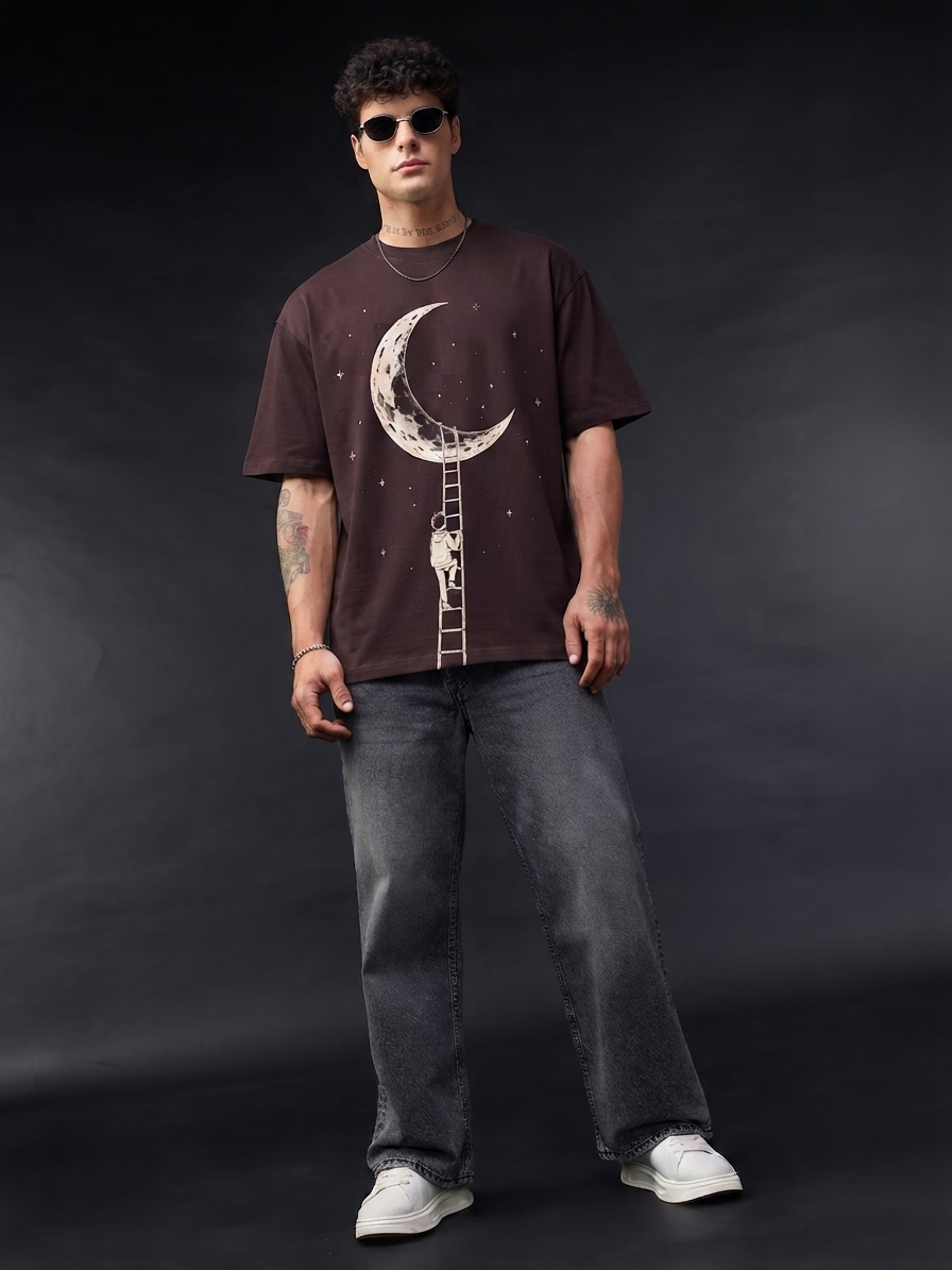Lunar Soul Dark Brown Unisex Oversized Fit Premium Tshirt