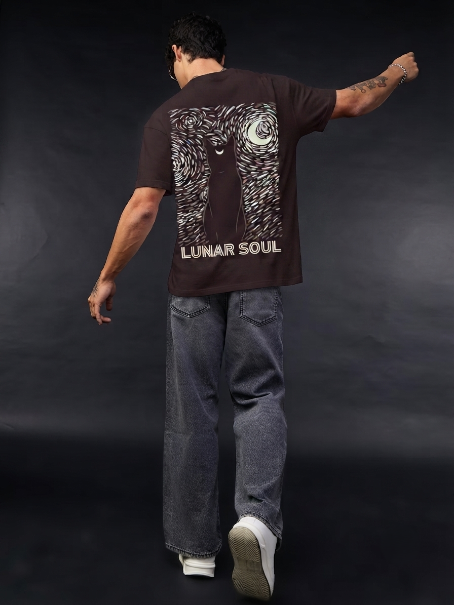 Lunar Soul Dark Brown Unisex Oversized Fit Premium Tshirt