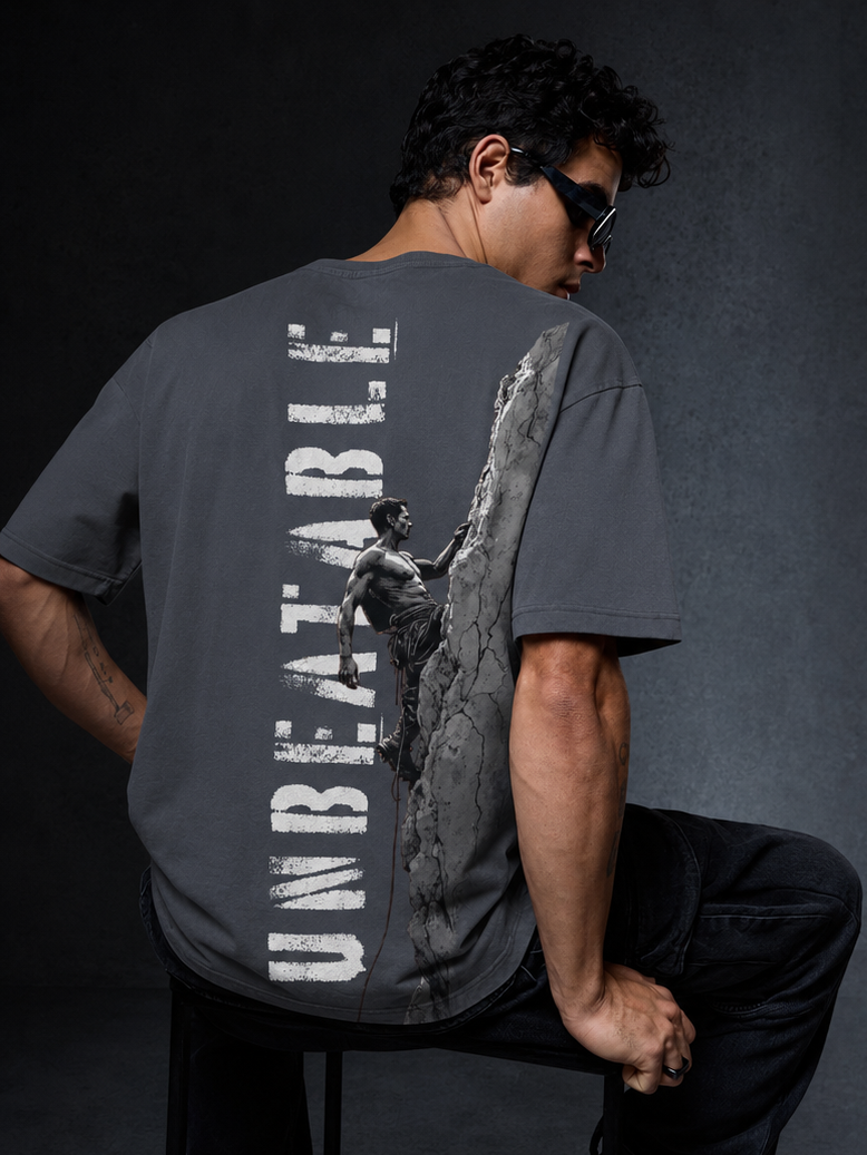 Unbeatable Dark Charcoal Grey Color Premium Oversized Fit Tshirt