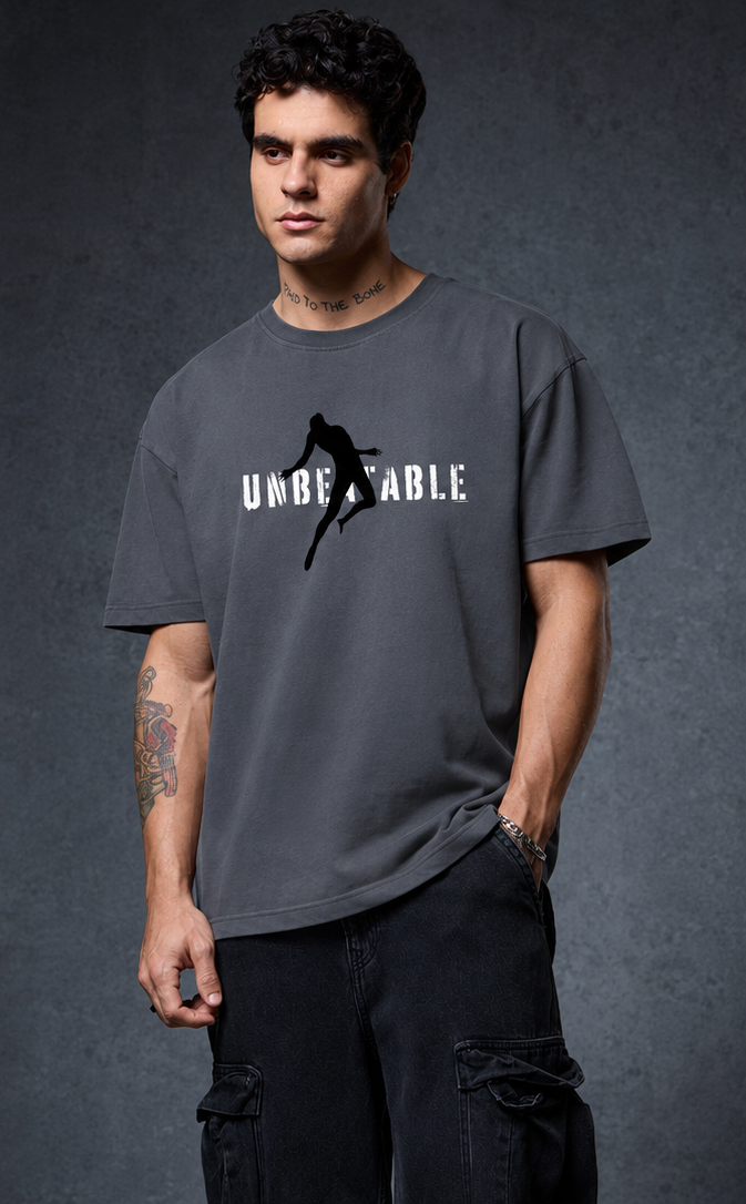 Unbeatable Dark Charcoal Grey Color Premium Oversized Fit Tshirt